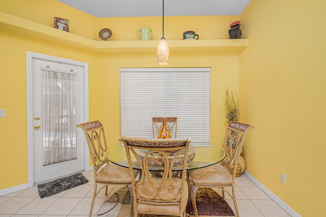 view of tiled dining space