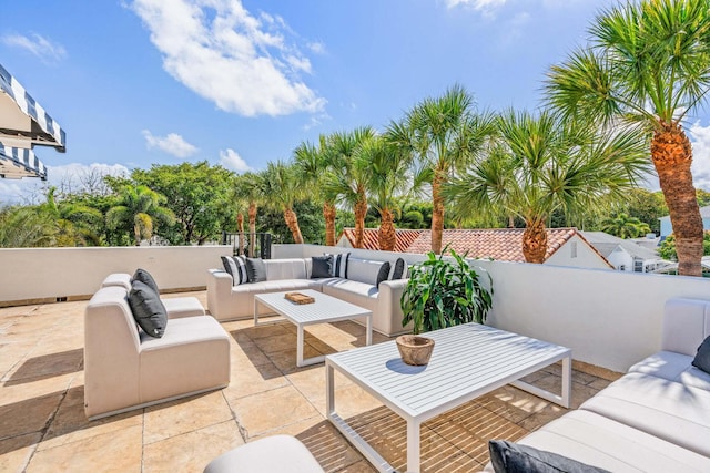 view of patio with an outdoor hangout area