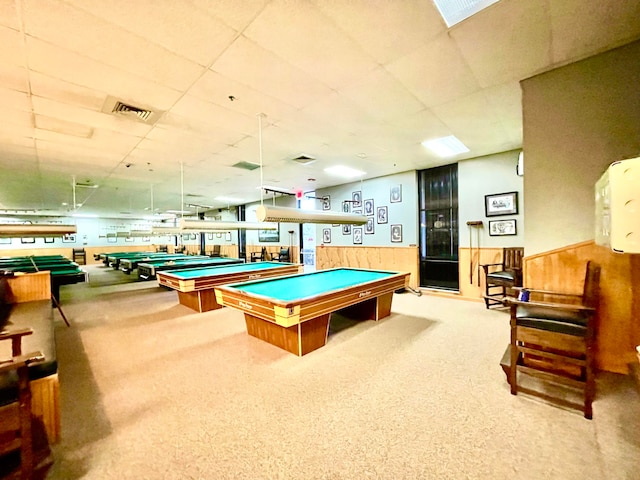 game room with pool table