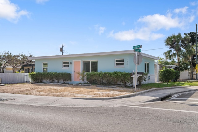 view of single story home