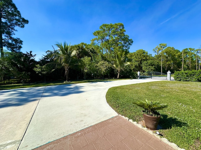 view of property's community featuring a yard