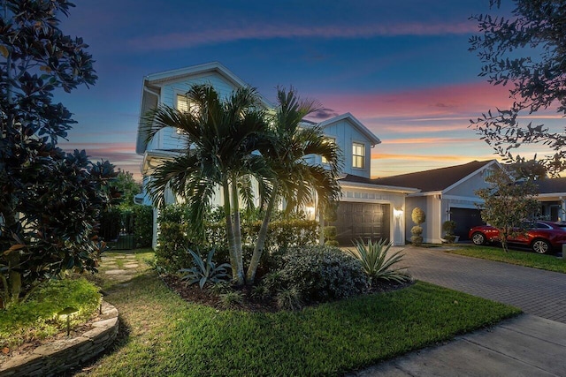 view of front of property featuring a garage