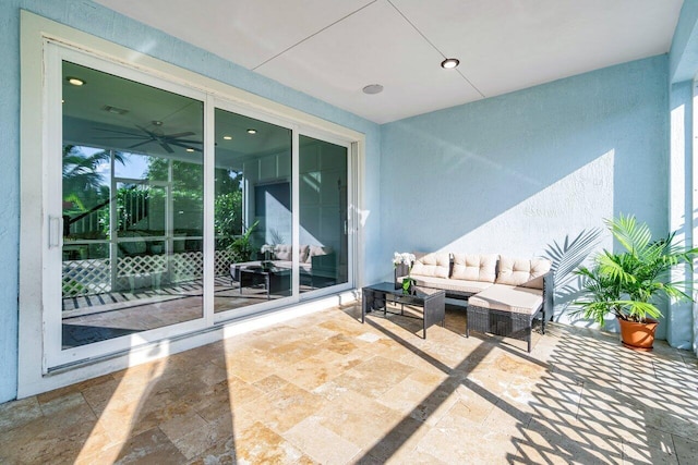 view of patio / terrace with an outdoor living space