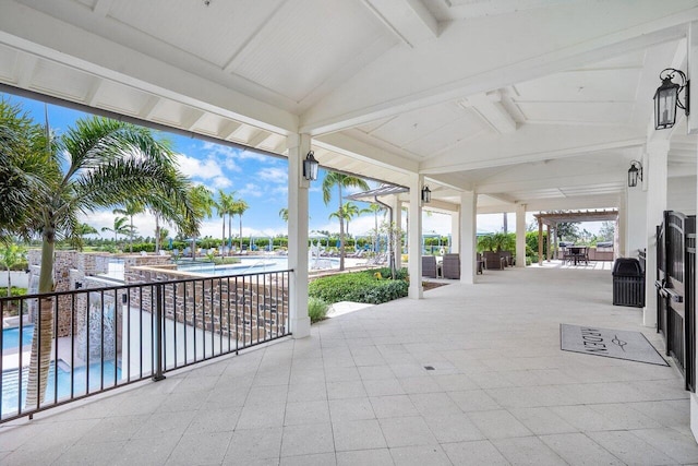 view of patio / terrace with a community pool