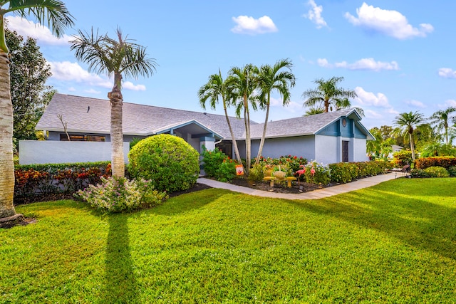 ranch-style house with a front yard