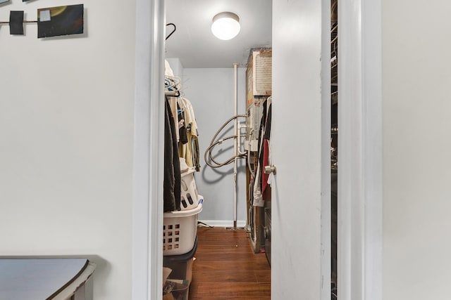 hall featuring dark hardwood / wood-style floors