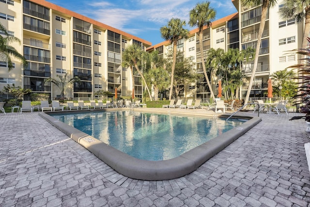 view of pool with a patio area