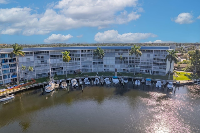 exterior space featuring a water view