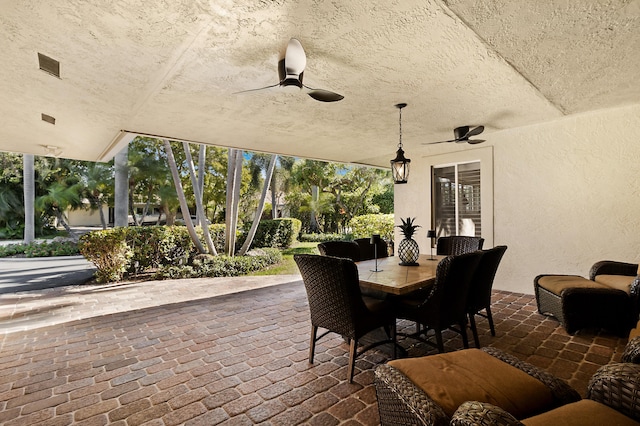 view of patio / terrace with ceiling fan