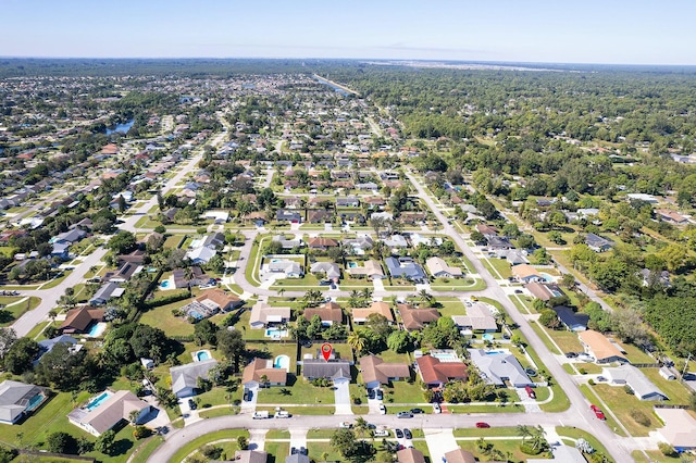 aerial view with a residential view