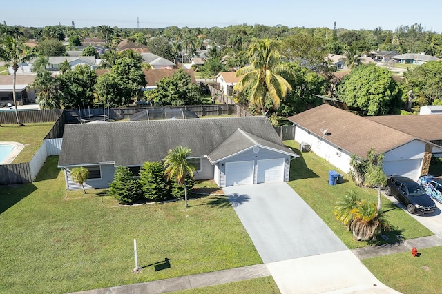 aerial view featuring a residential view