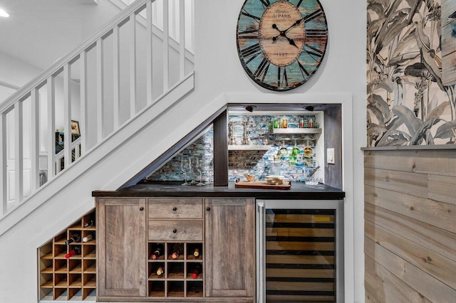 bar with wine cooler