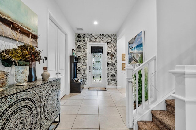 view of tiled entrance foyer