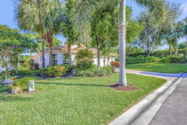 view of front of home featuring a front yard