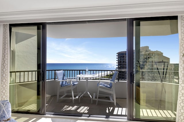 balcony with a water view