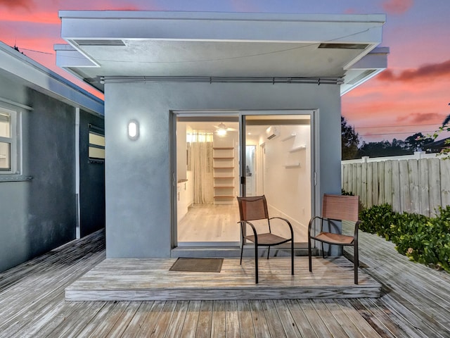 view of deck at dusk