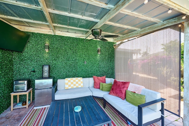 view of patio / terrace featuring outdoor lounge area and ceiling fan