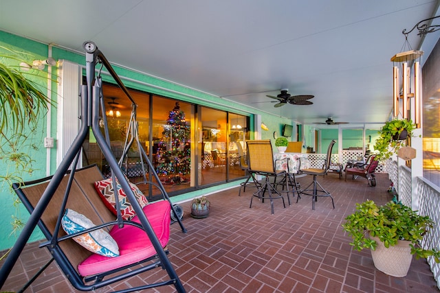 view of patio / terrace with ceiling fan