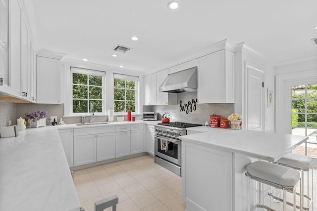 office space with plenty of natural light, dark hardwood / wood-style floors, and ornamental molding