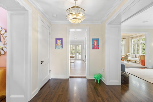 living room with hardwood / wood-style floors and ornamental molding