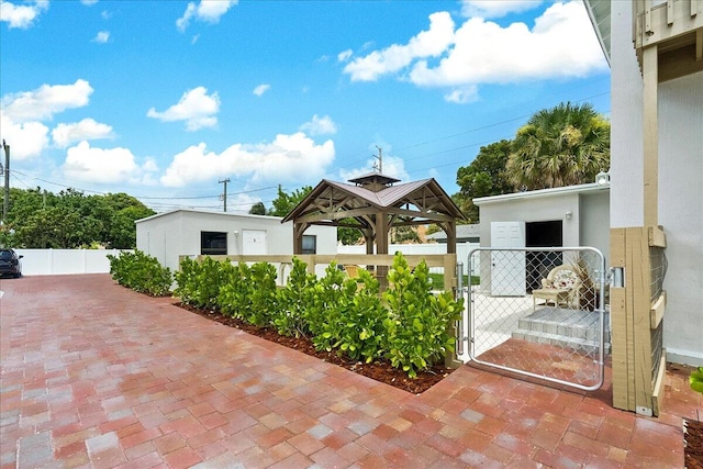 view of patio / terrace featuring a gazebo