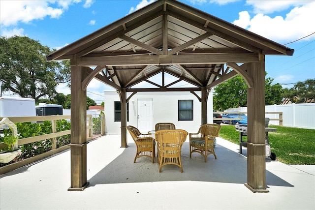 view of patio / terrace with a gazebo