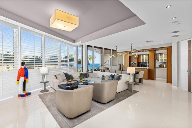 living room featuring plenty of natural light