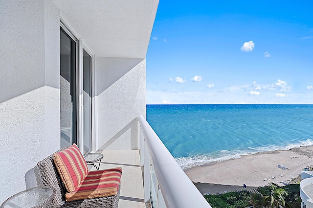 balcony with a water view