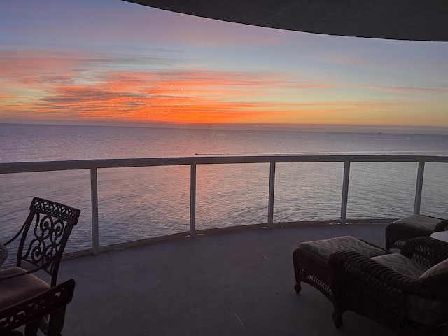 balcony with a water view