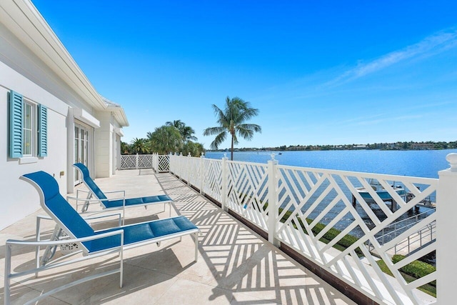 balcony with a water view