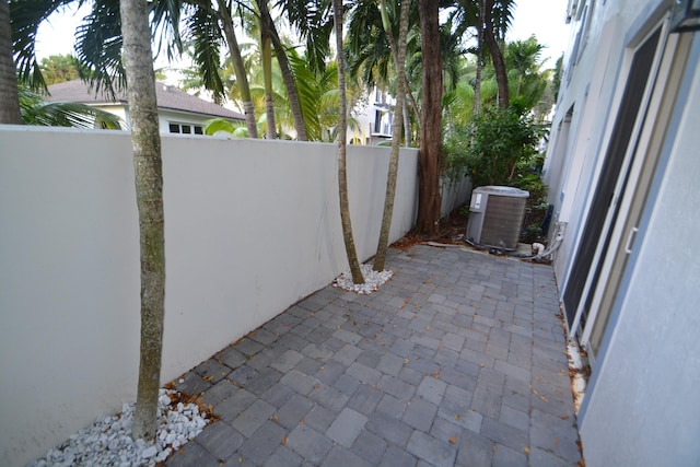 view of patio featuring central air condition unit