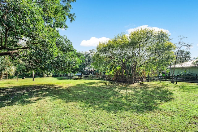 view of yard with fence