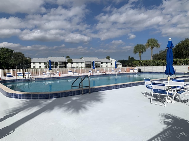 view of pool featuring a patio