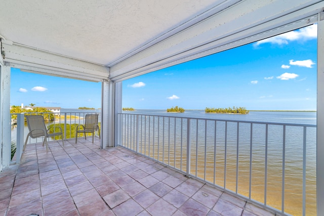 balcony with a water view