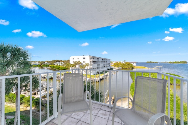 balcony with a water view