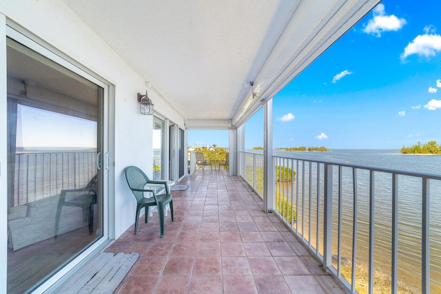 balcony with a water view