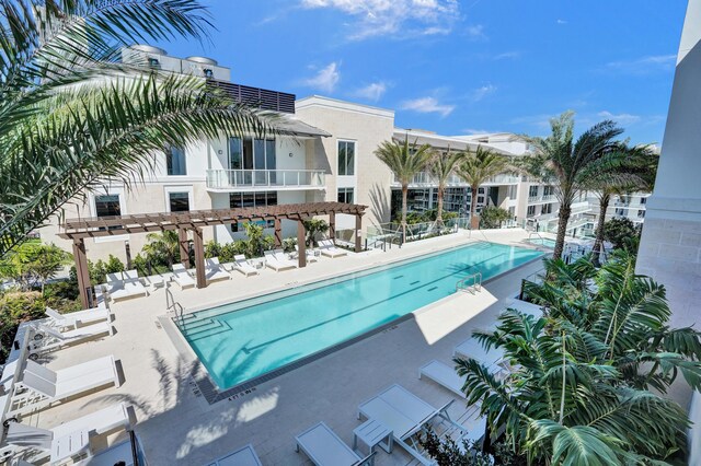 pool featuring a patio area