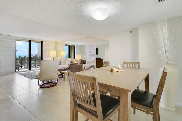 living room featuring light tile patterned floors