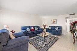 living room featuring light wood-type flooring