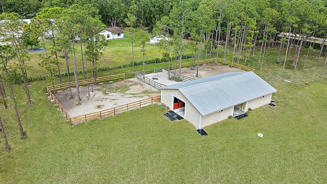 aerial view featuring a rural view