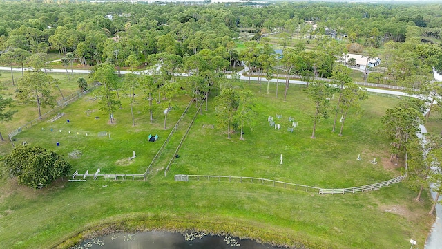 bird's eye view with a rural view