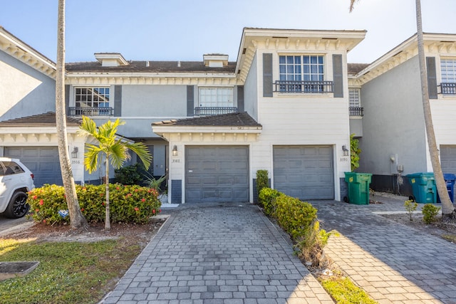 view of property with a garage