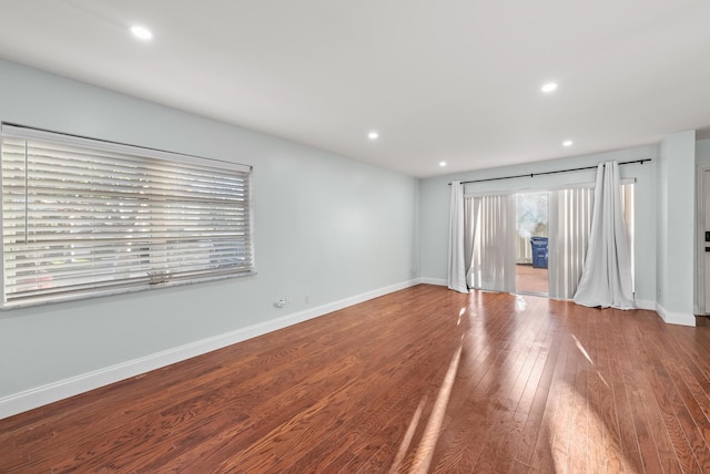 interior space with hardwood / wood-style floors and access to outside