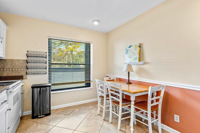 view of tiled dining room