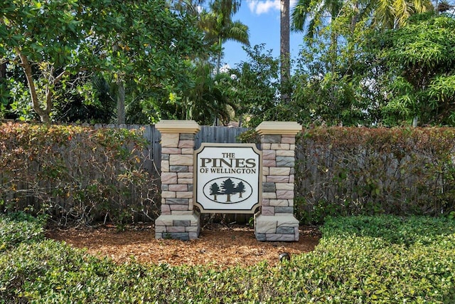 view of community sign