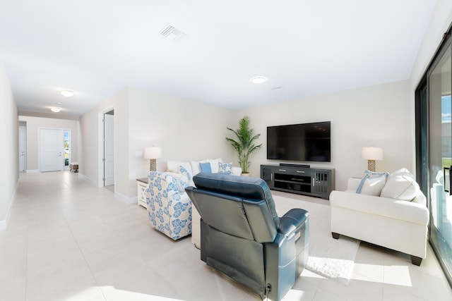 view of tiled living room