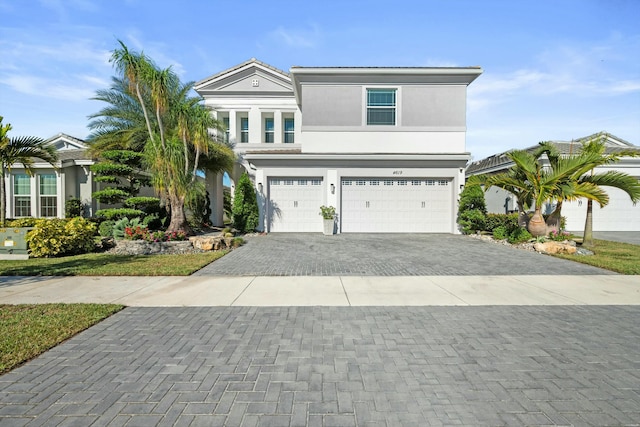 view of front facade with a garage