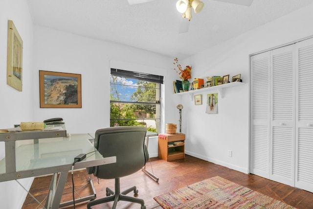 office featuring dark hardwood / wood-style floors