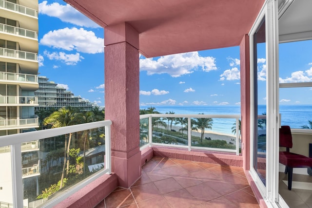 balcony with a water view