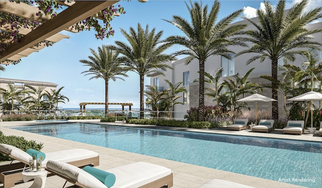 220 SE Mizner Blvd Unit 401, Boca Raton, FL 33432 - pool featuring a pergola